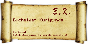 Bucheimer Kunigunda névjegykártya